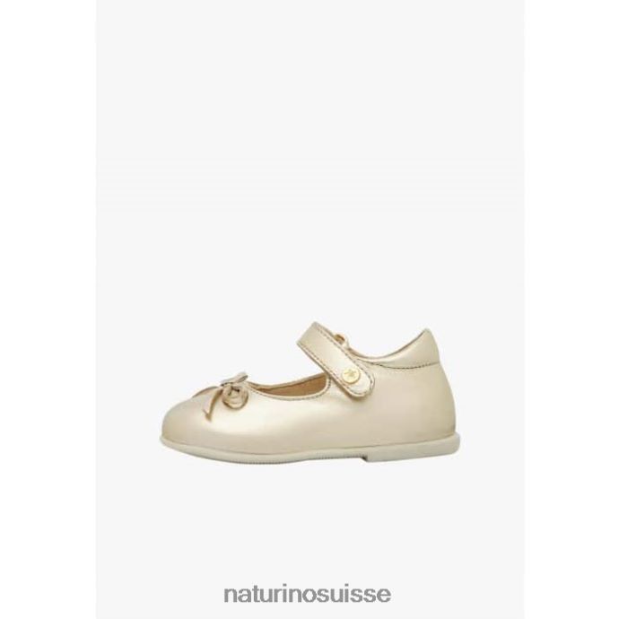 enfants ballet T88FLL295 Naturino ballerines en cuir lamé or