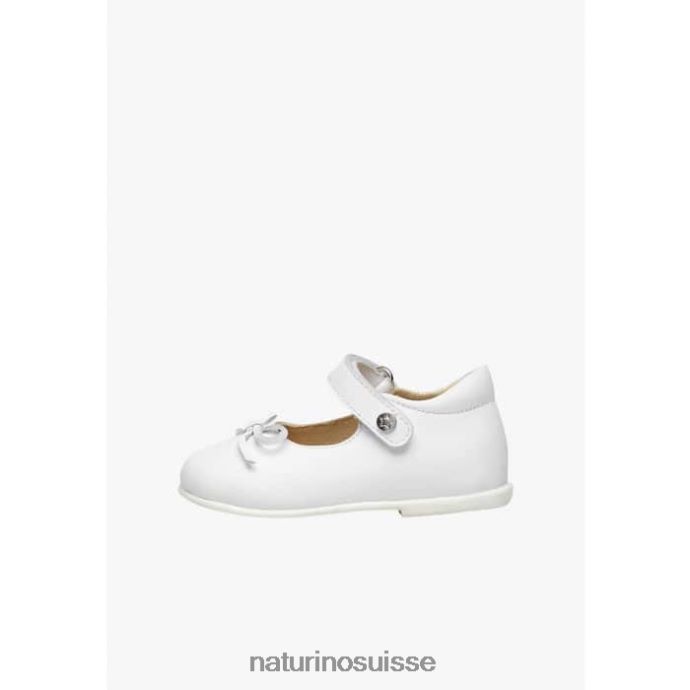 enfants ballet T88FLL311 Naturino ballerines en cuir avec nœud argent