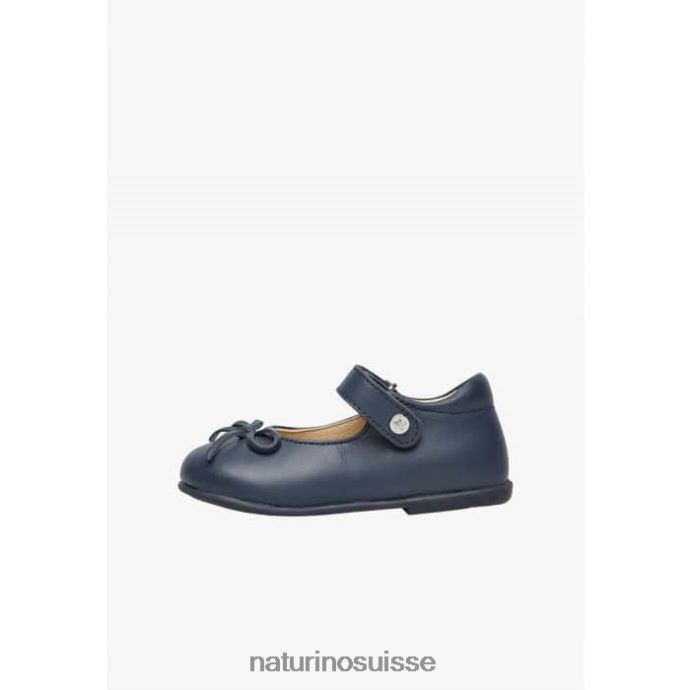 enfants ballet T88FLL313 Naturino ballerines en cuir avec nœud bleu