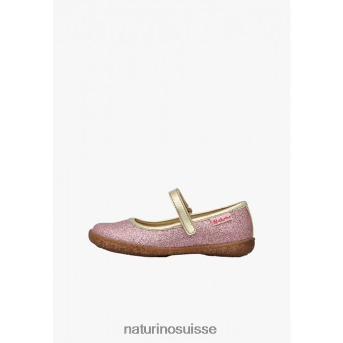 enfants pavie T88FLL526 Naturino ballerines pailletées à bride rose-platine