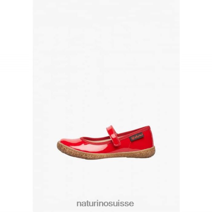 enfants pavie T88FLL538 Naturino ballerines à lanières en cuir verni rouge