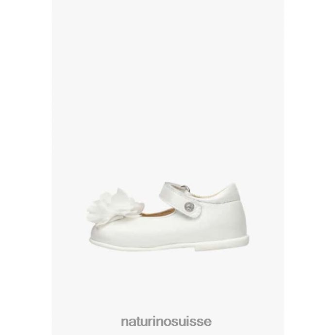 enfants pensivement T88FLL536 Naturino ballerines en cuir blanc