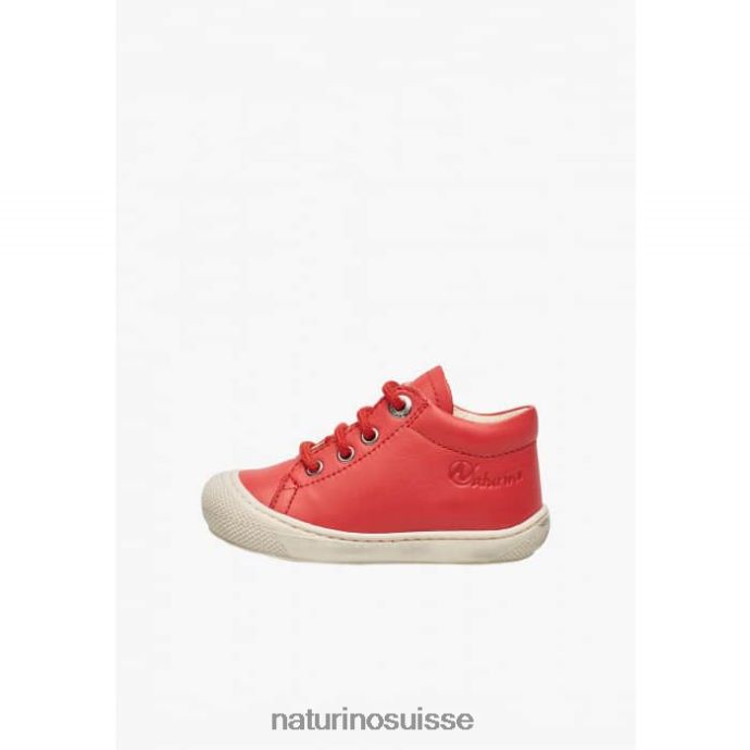 enfants cocon T88FLL114 Naturino chaussures premiers pas en cuir nappa rouge