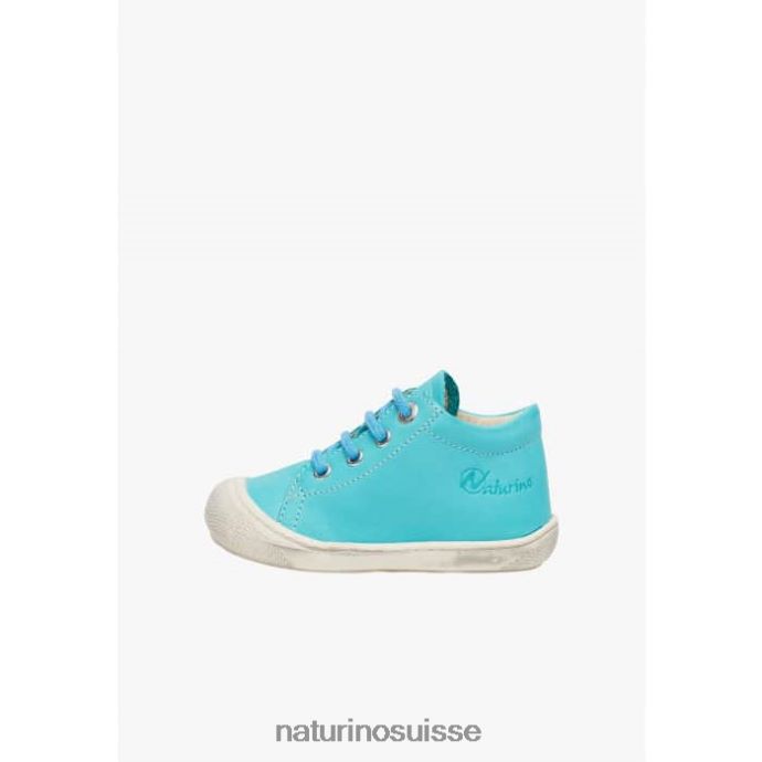 enfants cocon T88FLL124 Naturino chaussures premiers pas en cuir nappa turquoise