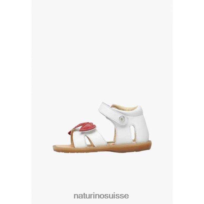 enfants beeme T88FLL240 Naturino sandales en cuir blanc rouge