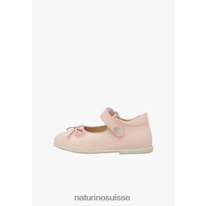 enfants ballet T88FLL237 Naturino ballerines à lanières en cuir verni rose