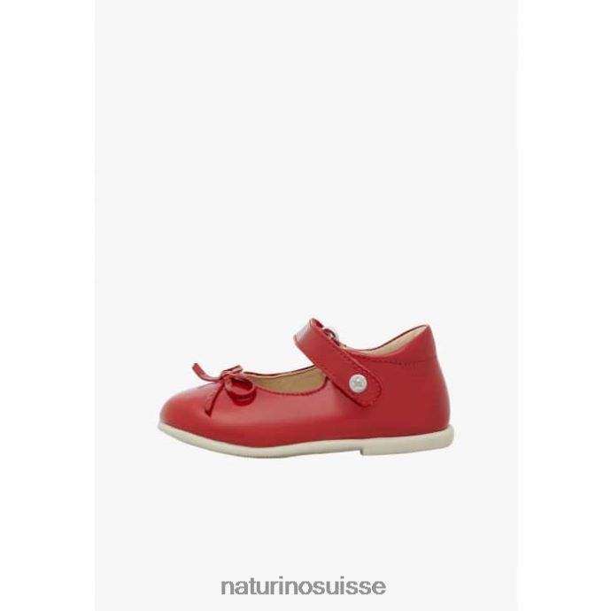 enfants ballet T88FLL299 Naturino ballerines à lanières en cuir verni rouge