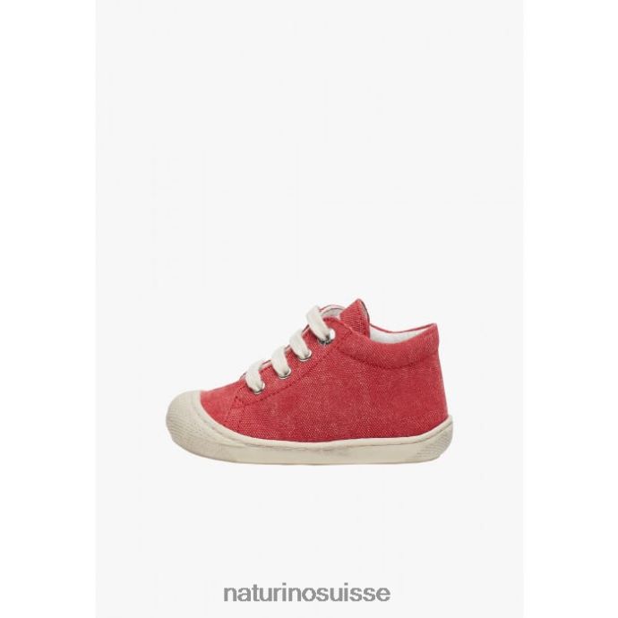 enfants cocon T88FLL337 Naturino chaussures premiers pas en toile rouge