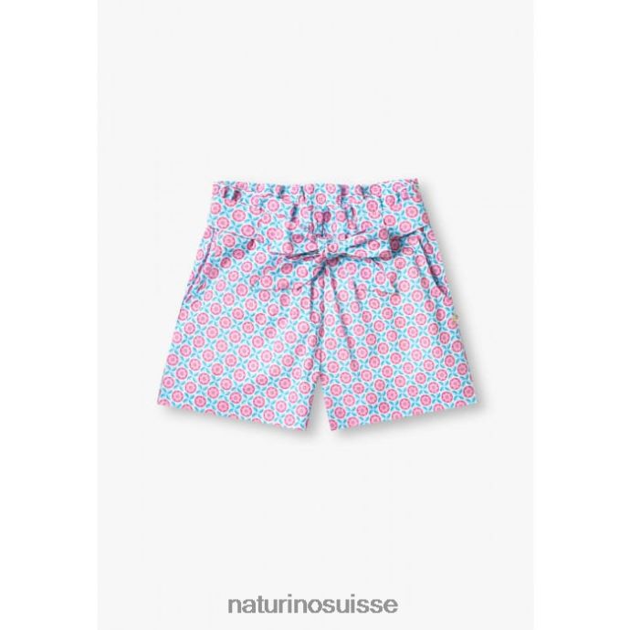 enfants seki T88FLL612 Naturino bermuda avec nœud bleu ciel/rose